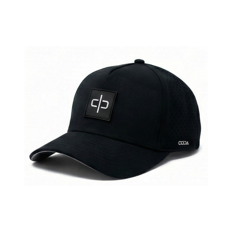 Hat2 black CODA cap with white logo